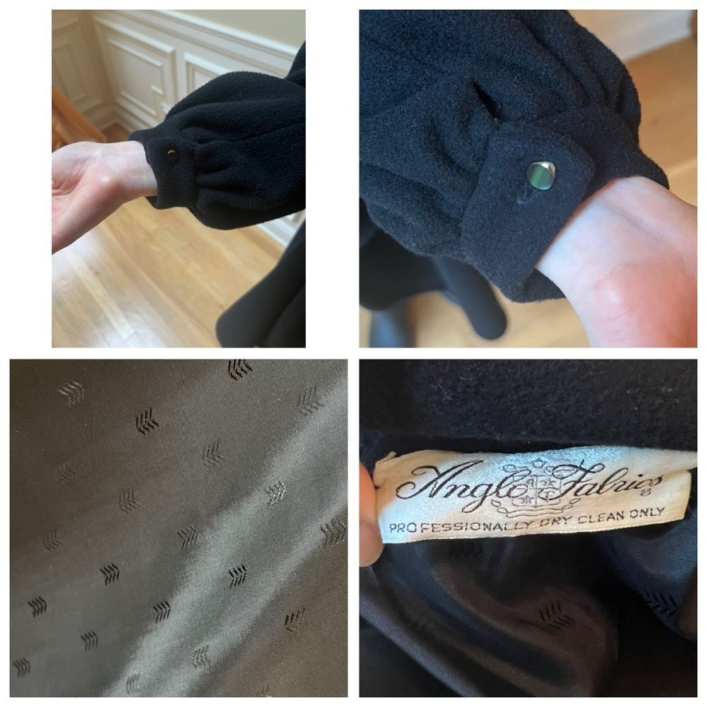 Vintage 1950’s Anglo Fabrics Black Wool Swing Coat - Picture 16 of 16